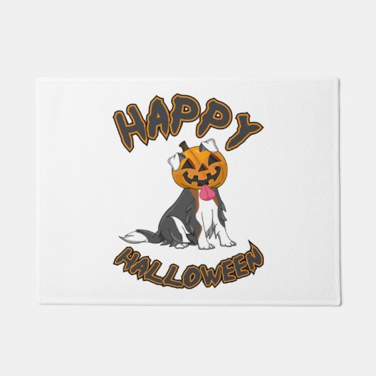 Paillasson Chien Halloween T Chemise Halloween Joyeux Chien H (Devant)