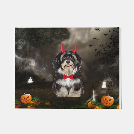 Paillasson Chien Havanais en costume Halloween (Devant)