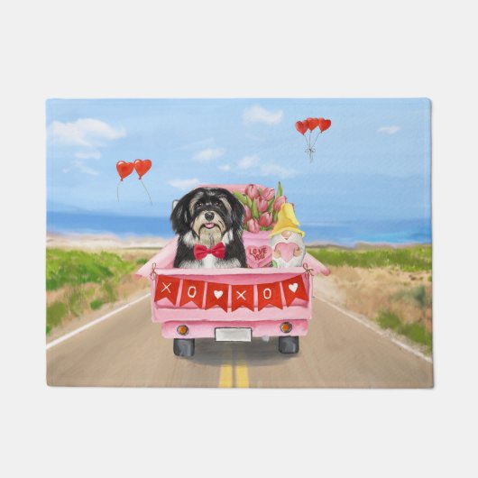 Paillasson Chien Havanais Saint Valentin Camion (Devant)