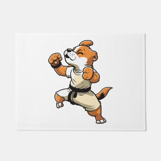 Paillasson Chien Knows Karate transformé (Devant)