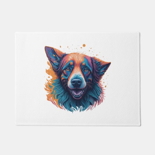 Paillasson Chien mignon coloré (Devant)