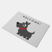Paillasson Chien mignon de Scottie avec l'accueil rouge de (Incliné)