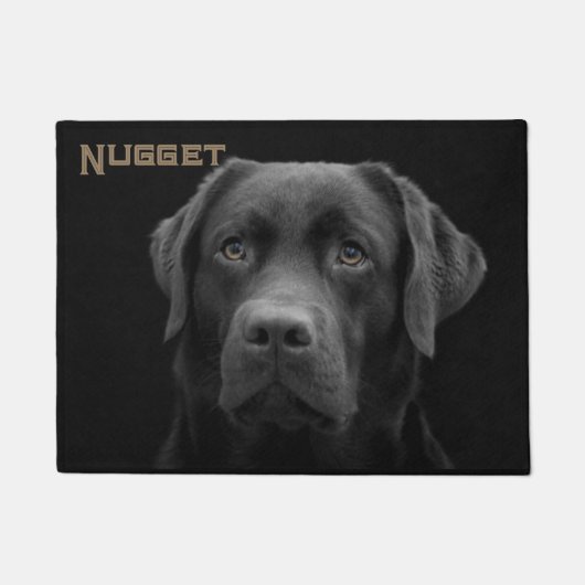 Paillasson Chien noir du Labrador avec nom (Devant)