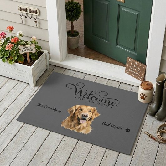 Paillasson Chien Retriever doré mignon