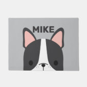 Paillasson Chien-taureau français mignon avec nom personnalis (Devant)