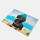 Paillasson Chien teckel sur la plage (Incliné)