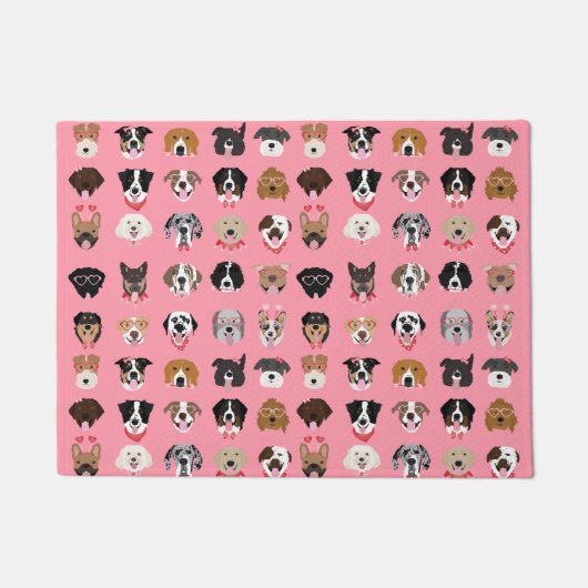 Paillasson Chien Valentine Face Motif (Devant)