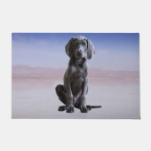 Paillasson Chien Weimaraner Assis Sur La Plage (Devant)
