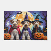 Paillasson Chiens Airedale Terrier Citrouille Halloween Funny (Devant)