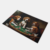 Paillasson Chiens beagles jouant au poker Art (Incliné)