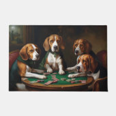 Paillasson Chiens beagles jouant au poker Art (Devant)