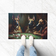 Chiens belges de Malinoi jouant au Poker Art