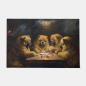 Paillasson Chiens Chow Chow Jouant Poker Art (Devant)