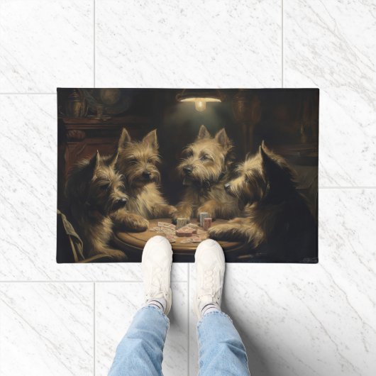 Paillasson Chiens de Cairn Terrier jouant au Poker Art (Intérieur)