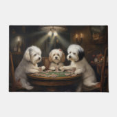 Paillasson Chiens De Coton De Tulear Jouant Poker Art (Devant)