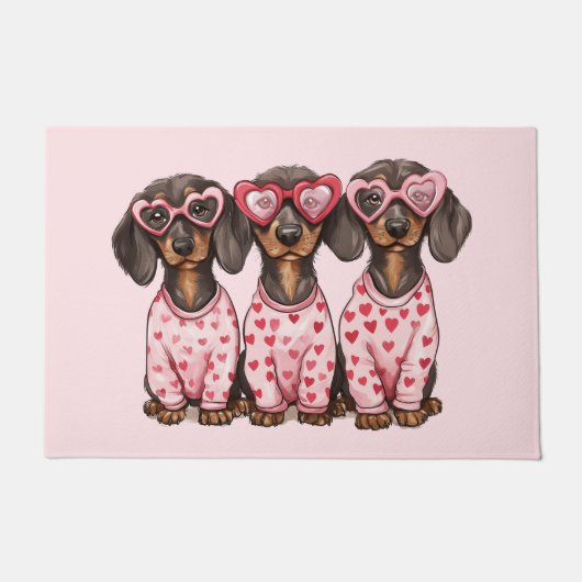 Paillasson Chiens de la Saint Valentin (Devant)