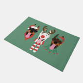 Paillasson Chiens de Noël Dobermann (Incliné)