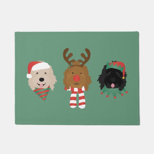 Paillasson Chiens de Noël Goldendoodle (Devant)