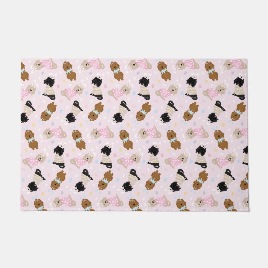 Paillasson Chiens de Pâques Bunny Goldendoodle (Devant)