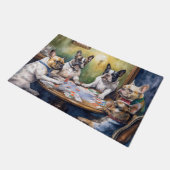 Paillasson Chiens de taureaux français jouant à la peinture d (Incliné)