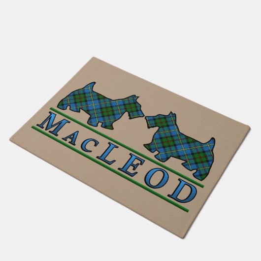 Paillasson Chiens écossais de Scottie de tartan de MacLeod de (Incliné)