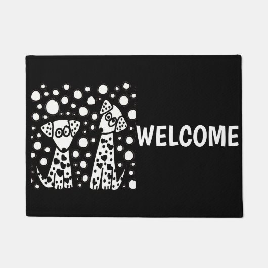 Paillasson Chiens et abrégé sur dalmatiens drôles taches (Devant)