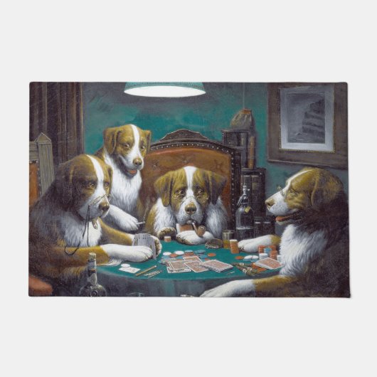 Paillasson Chiens jouant au poker Cassius Marcellus Coolidge  (Devant)