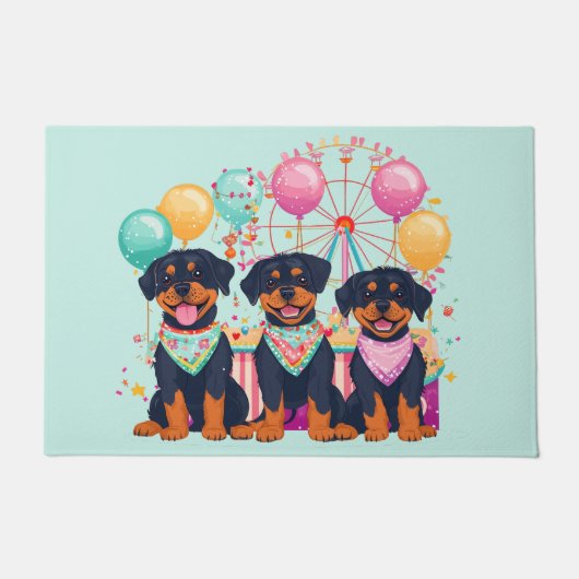 Paillasson Chiens Rottweiler À Un Carnaval (Devant)