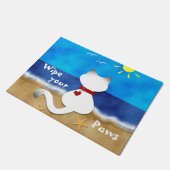 Paillasson Chiffon de thème de plage de chat siamois votre (Incliné)