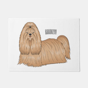 Paillasson Chih tzu long cheveux dessin de chien
