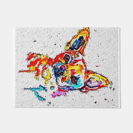 Paillasson Chihuahua Chien Aquarelle Portrait coloré (Devant)