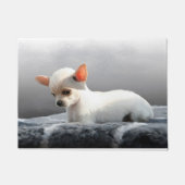 Paillasson Chihuahua Chien assis Chien Portrait Peinture d'ar (Devant)