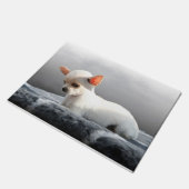 Paillasson Chihuahua Chien assis Chien Portrait Peinture d'ar (Incliné)