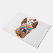 Paillasson Chihuahua Chien avec Coeurs Saint Valentin Jeter P (Incliné)