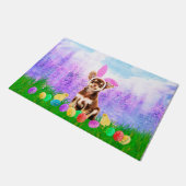 Paillasson Chihuahua Chien avec oeufs de Pâques Poussins lapi (Incliné)