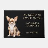 Paillasson Chihuahua Chien drôle Pas besoin de frapper deux f (Devant)