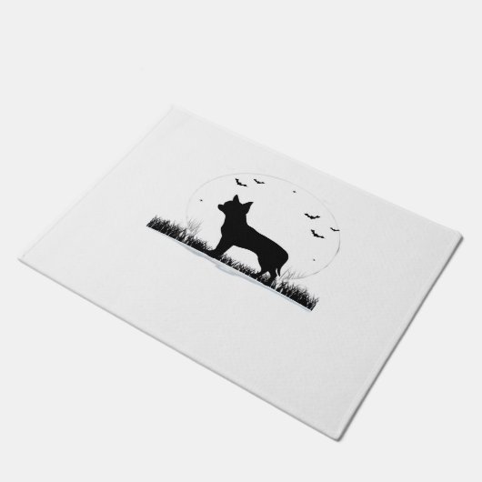 Paillasson Chihuahua Chien - Halloween Moon Silhouette Classi (Incliné)