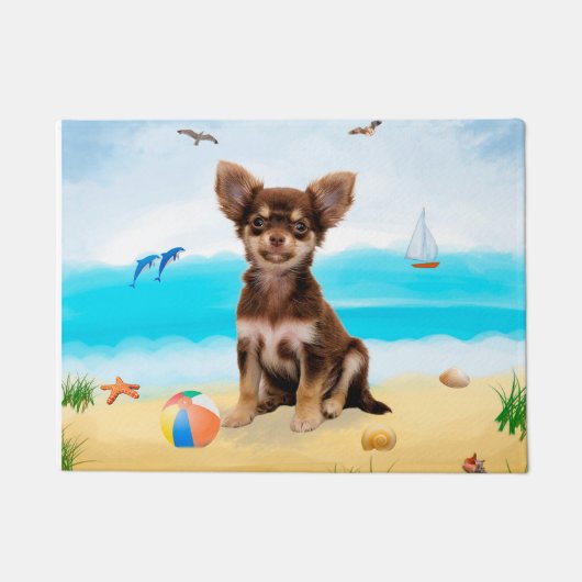 Paillasson Chihuahua Dog sur la plage (Devant)