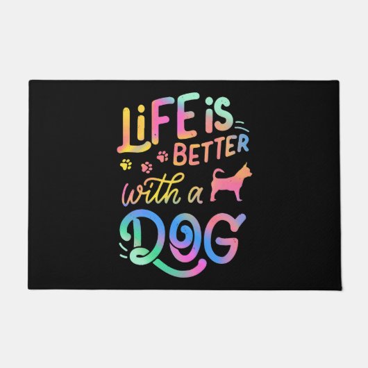 Paillasson Chihuahua La vie est meilleure avec mon chien (Devant)