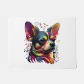 Paillasson Chihuahua peinture Abstraite couleur mignonne chie (Devant)