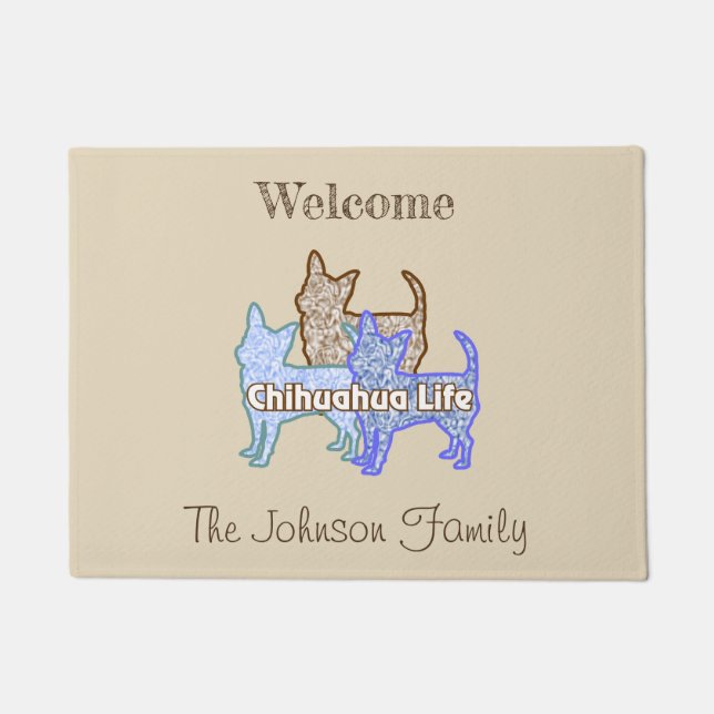 Paillasson Chihuahua Vie Porte Mat (Devant)