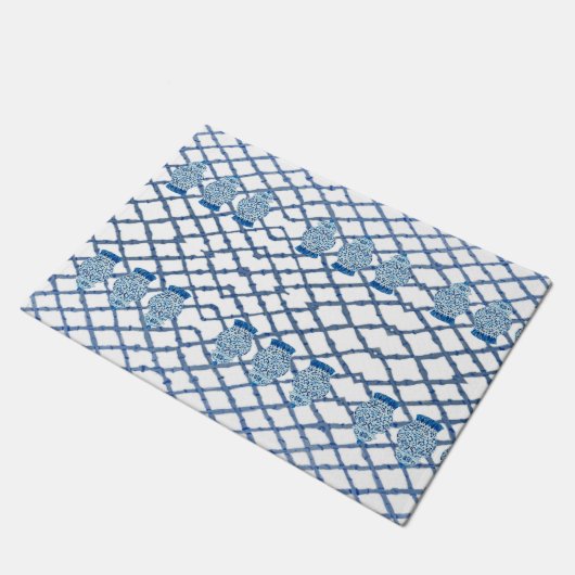 Paillasson Chinoiserie Bamboo Ginger Jar Doormat Mat Rug (Incliné)