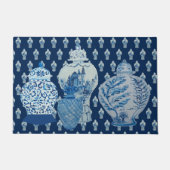 Paillasson Chinoiserie Marine Bleu Blanc Ginger Jars (Devant)