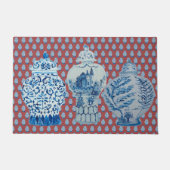 Paillasson Chinoiserie Rouge Bleu Blanc Ginger Jars (Devant)