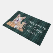 Paillasson Chiot de corgi en automne (Incliné)