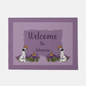 Paillasson Chiot et papillons Dalmatiens personnalisés (Devant)