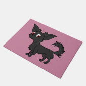 Paillasson Chiwawa noir avec de longs cheveux (Incliné)