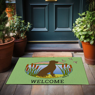 Paillasson Chocolat Labrador Bird Dog Sunset ovale