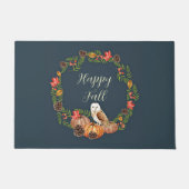 Paillasson Chouette automnale et citrouilles avec texte perso (Devant)