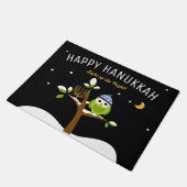 Paillasson Chouette d'Hanoukka et Menorah illuminent la nuit (Incliné)